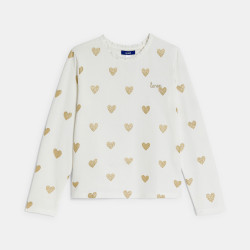 تيشيرت برسمة قلوب ذهبية...